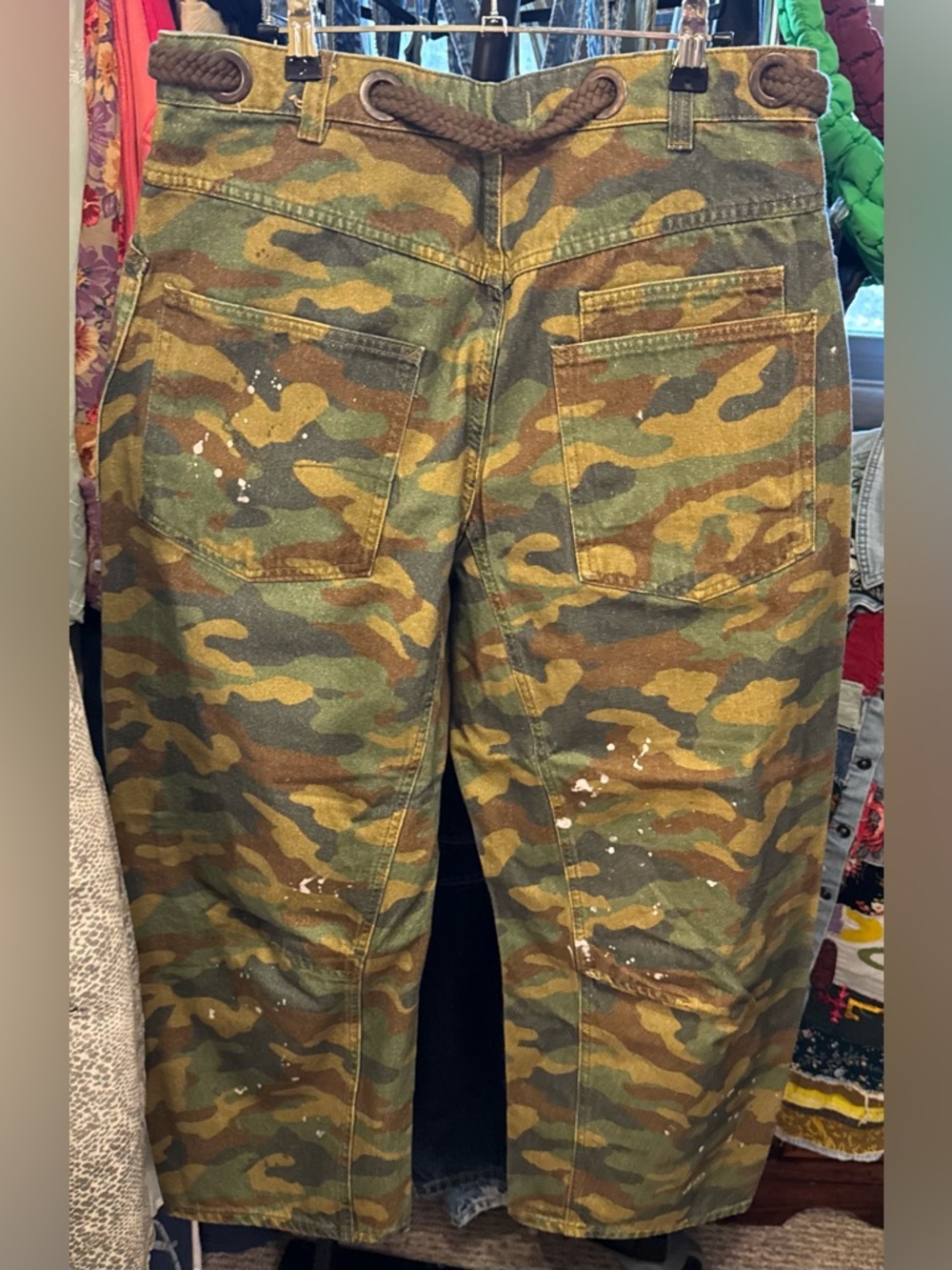 NWOT Free People We The Free Moxie Printed Low-Slung Barrel Jeans Green - 27, 30 - Picture 12 of 14